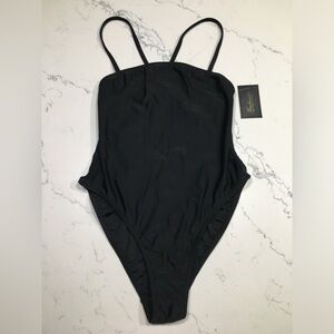 Frederick’s of Hollywood SMALL Black Bathing Swim Suit One Piece NEW WITH TAG